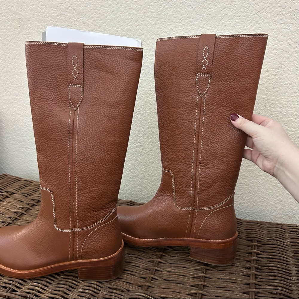 New Free People Blaze Pull On Campus Leather Boots Western Riding - Picture 11 of 11